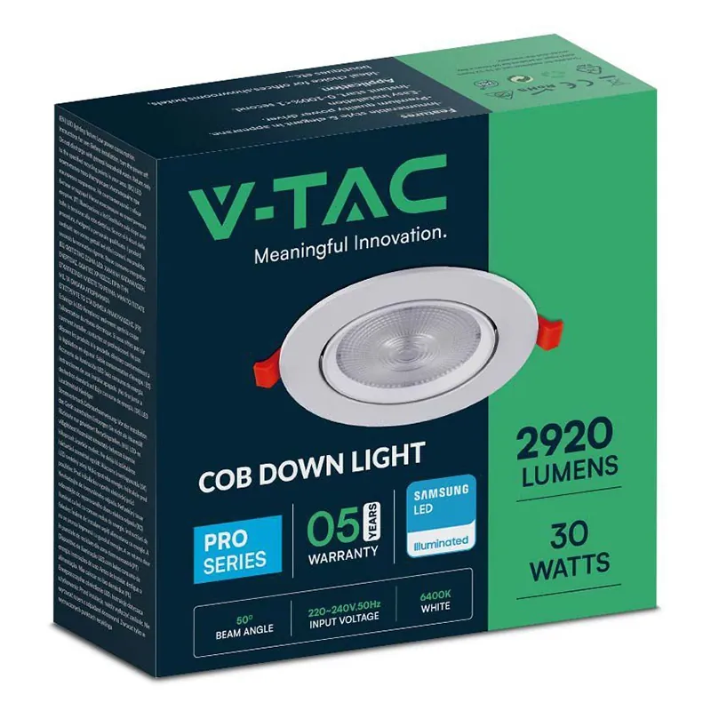 Panou LED Unghi Reglabil 30W 6400K Alb Rece