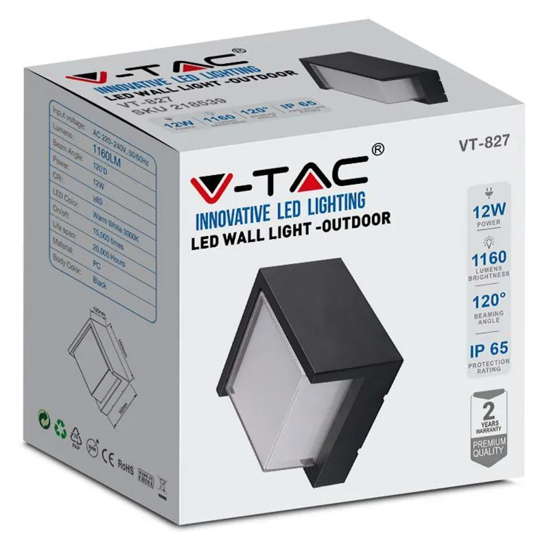 Lampa LED 12W IP65 4000K Alb Neutru - Negru