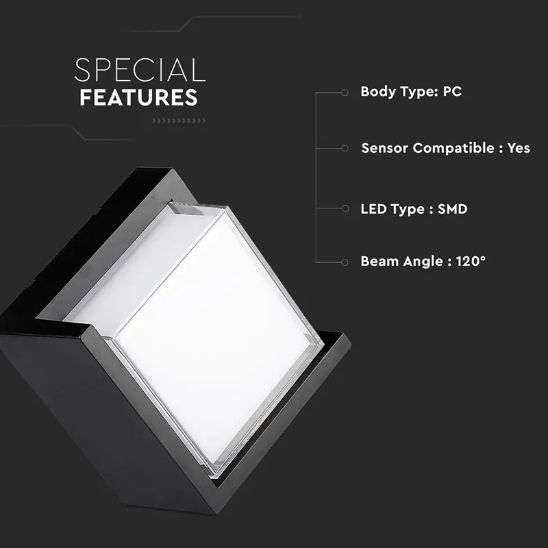 Lampa LED 12W IP65 4000K Alb Neutru - Negru