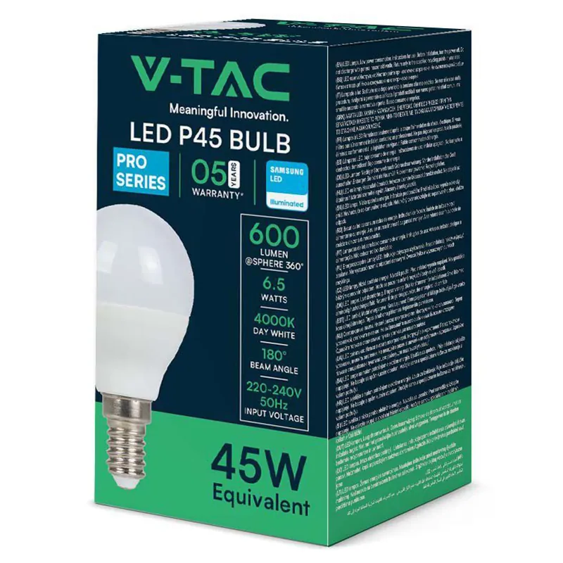 Bec LED P45 E14 6.5W 4000K Alb Neutru Cip Samsung