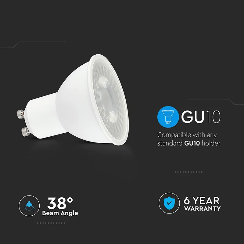 Bec Spot LED GU10 7.5W 38' 4000K Alb Neutru, Cip Cree