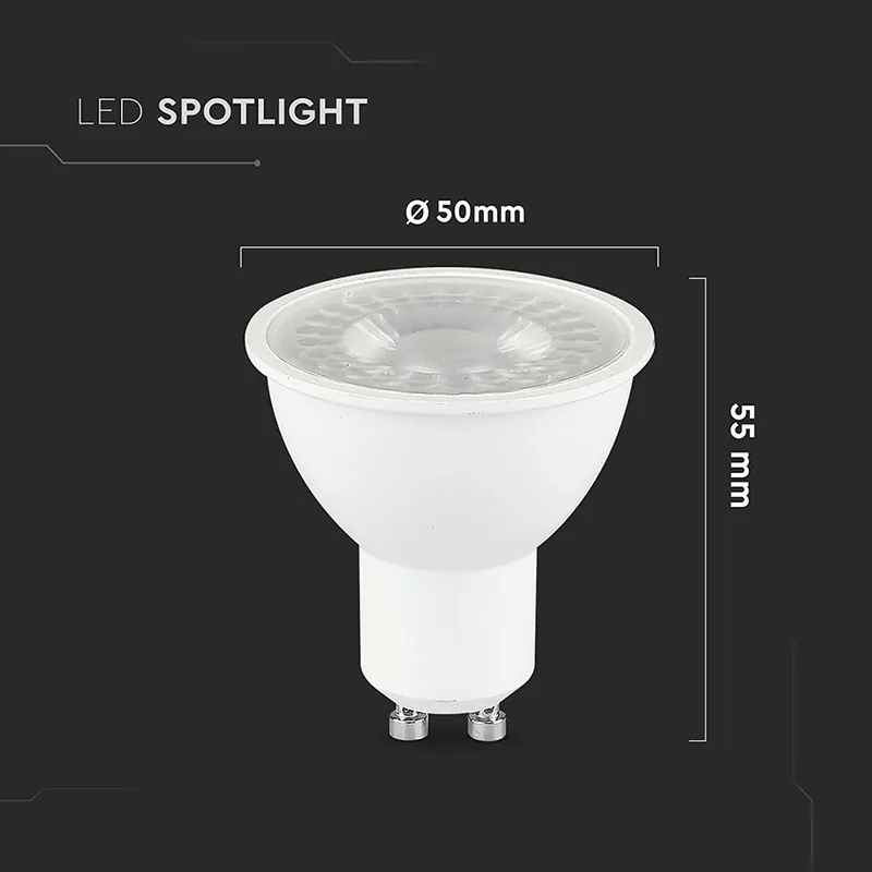Bec Spot LED GU10 7.5W 220-240V 6400K Alb Rece