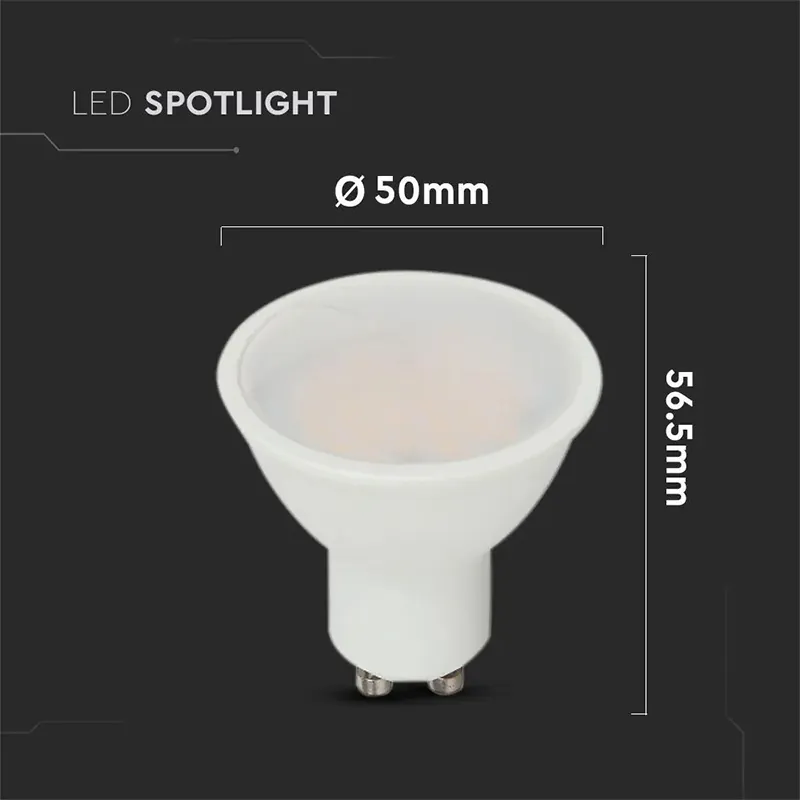 Bec Spot LED GU10 10W 6500K Alb Rece, Cip Samsung