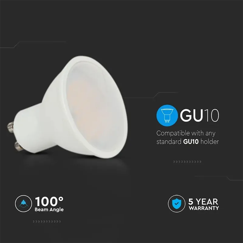 Bec Spot LED GU10 10W 6500K Alb Rece, Cip Samsung