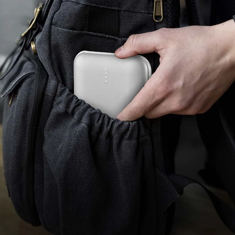 Power Bank 10000MAH cu Cablu 30CM Tip C  -  Argintiu