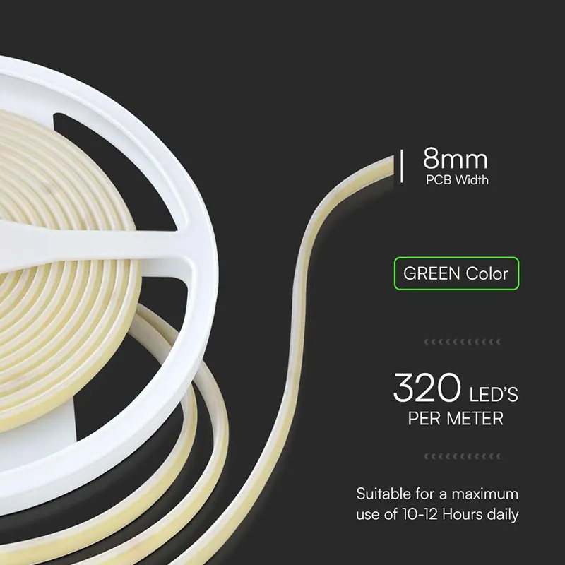 Banda LED COB 24V Verde IP67