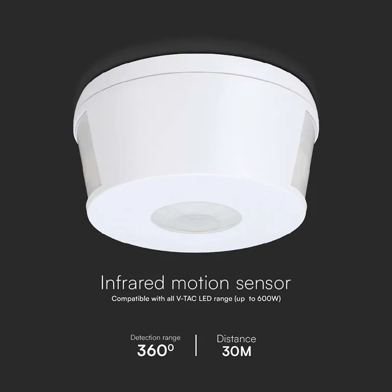 Senzor de Miscare 1000W 360GR IP20 - Alb