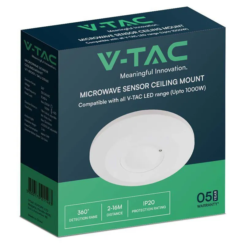 Senzor de Miscare 1000W 360GR IP20 - Alb
