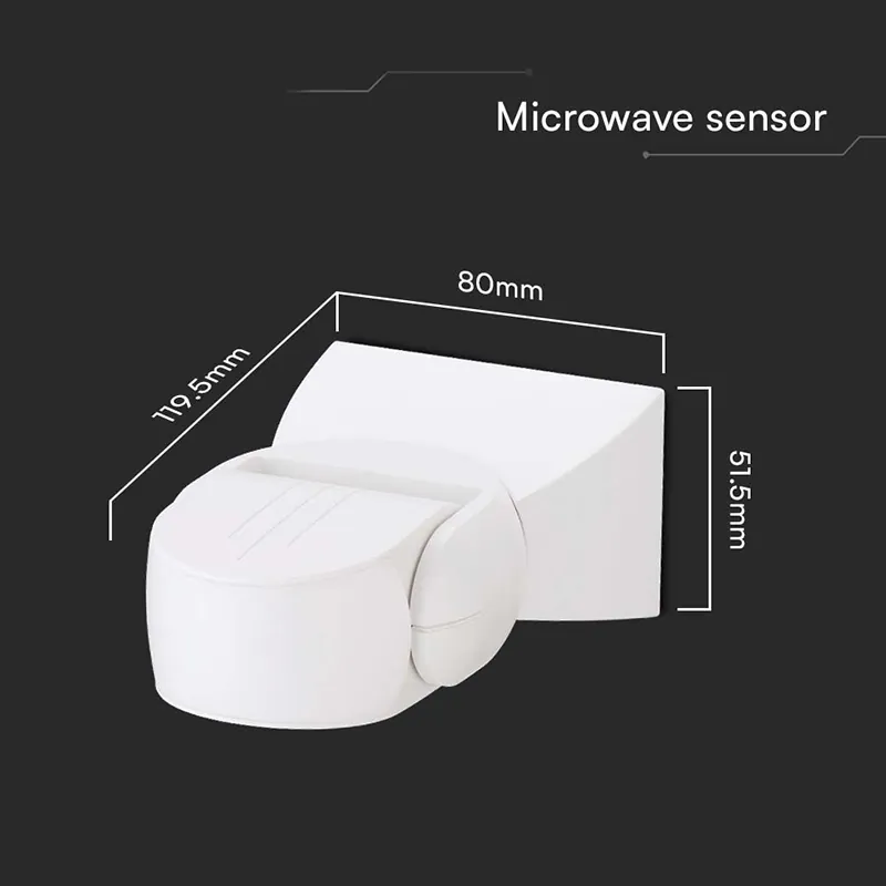 Senzor de Miscare 300W 180GR IP65 - Alb