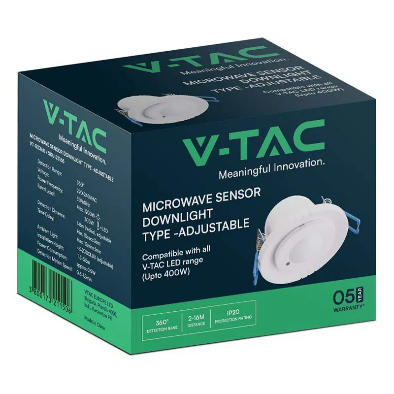 Senzor de Miscare 300W 360GR IP20 - Alb