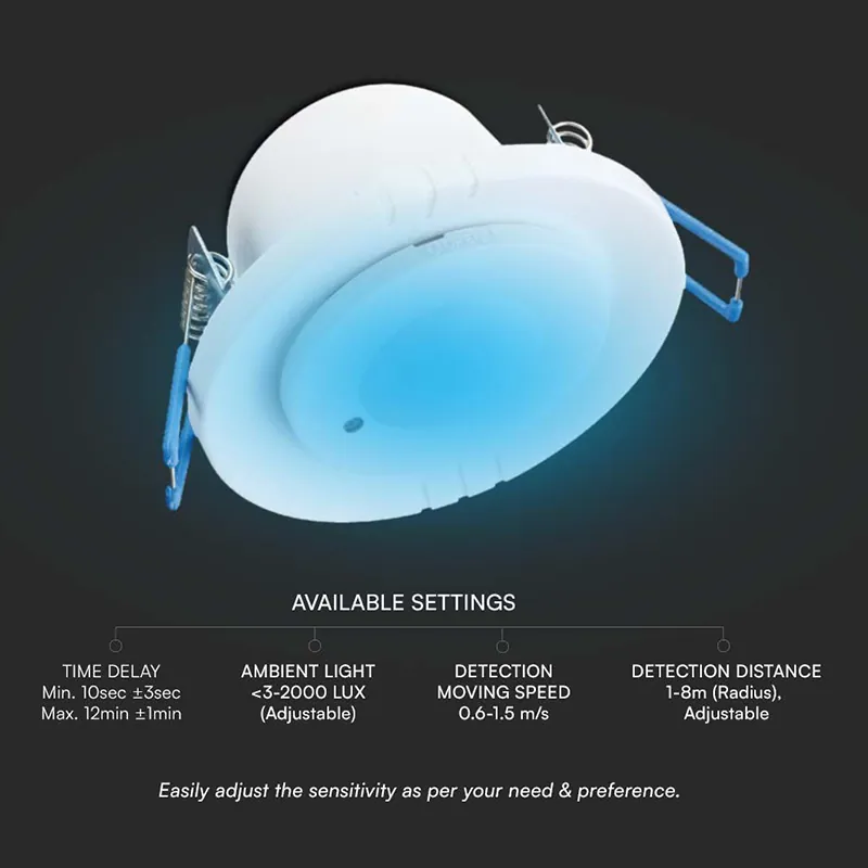 Senzor de Miscare 300W 360GR IP20 - Alb