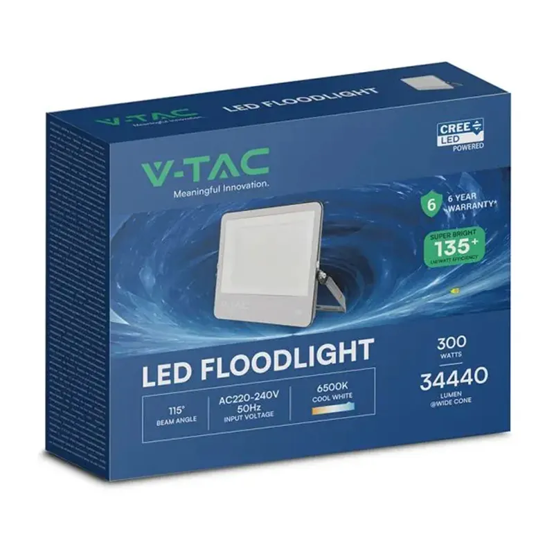Reflector LED 300W 135LM/W 6500K IP65 Cablu Cip Cree - Negru/Gri
