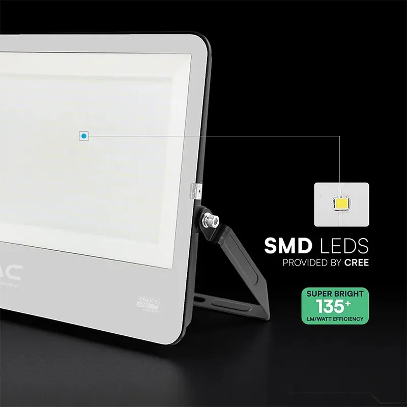 Reflector LED 300W 135LM/W 6500K IP65 Cablu Cip Cree - Negru/Gri
