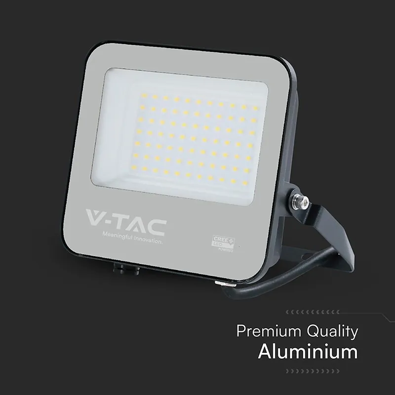 Reflector LED 50W 135LM/W 6500K IP65 Cablu 1M Cip Cree - Negru/Gri