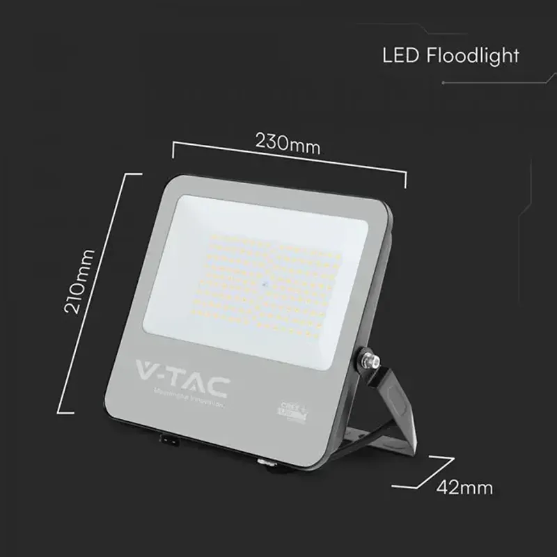 Reflector LED 100W 135LM/W 4000K IP65 Cablu 1M Cip Cree - Negru/Gri