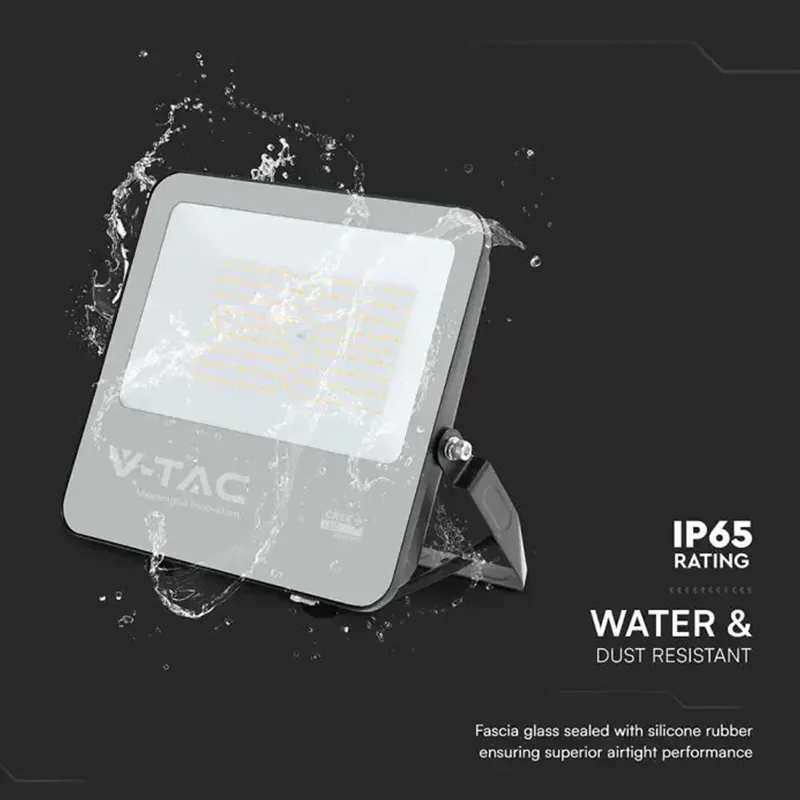 Reflector LED 100W 135LM/W 4000K IP65 Cablu 1M Cip Cree - Negru/Gri