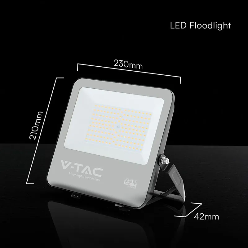 Reflector LED 100W 135LM/W 6500K IP65 Cablu 1M Cip Cree - Negru/Gri