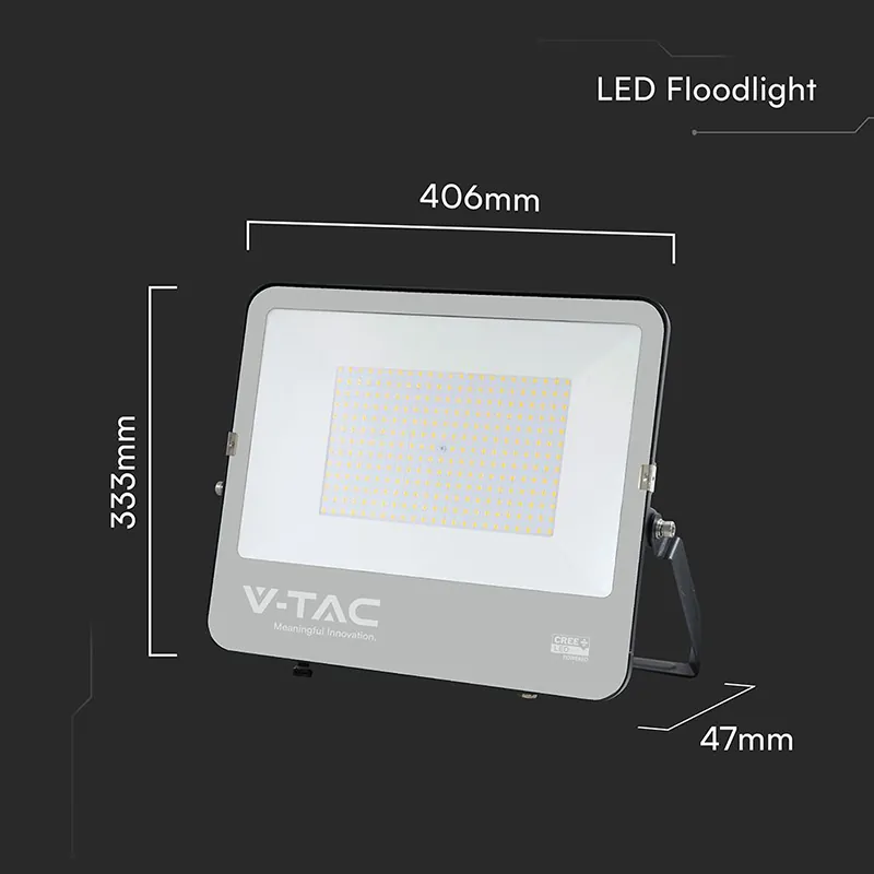 Reflector LED 200W 135LM/W 6500K IP65 Cablu 1M Cip Cree - Negru/Gri