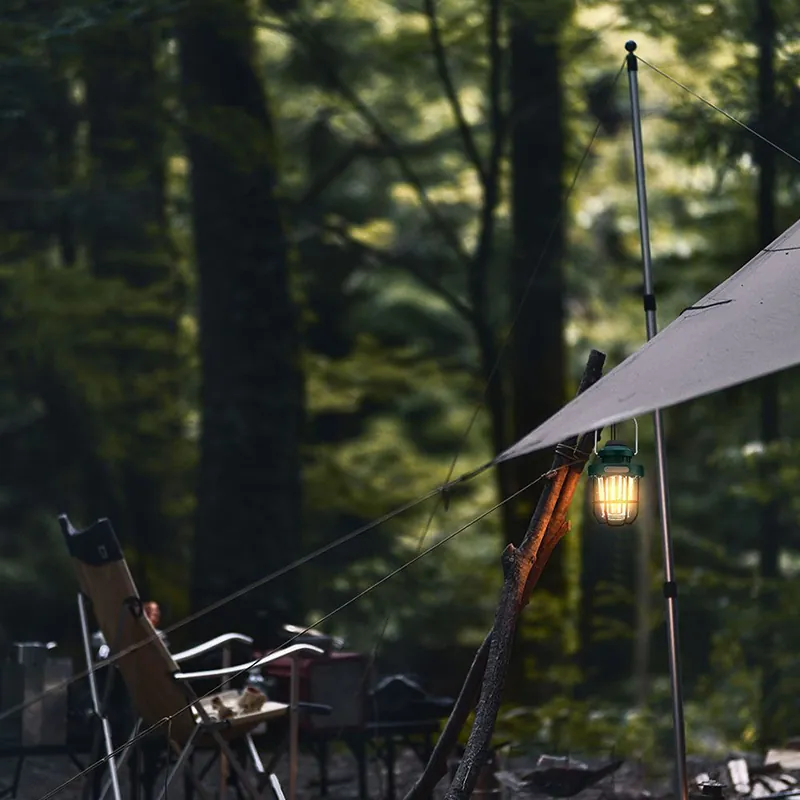Lampa Camping 3W + 5W Efect Flacara cu Incarcare USB Tip C