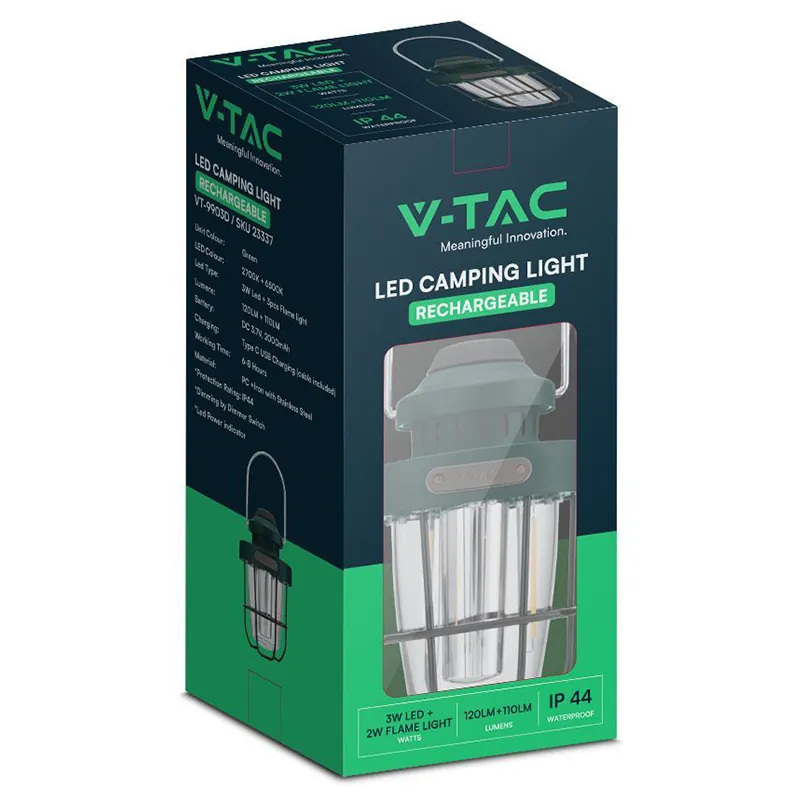 Lampa Camping 3W + 5W Efect Flacara cu Incarcare USB Tip C