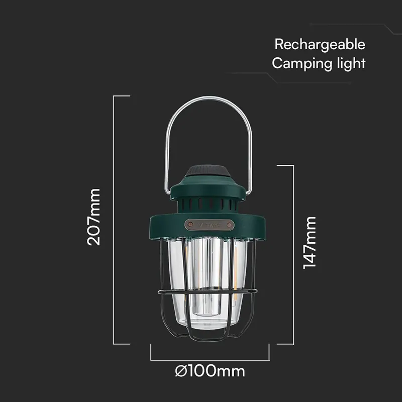 Lampa Camping 3W + 5W Efect Flacara cu Incarcare USB Tip C