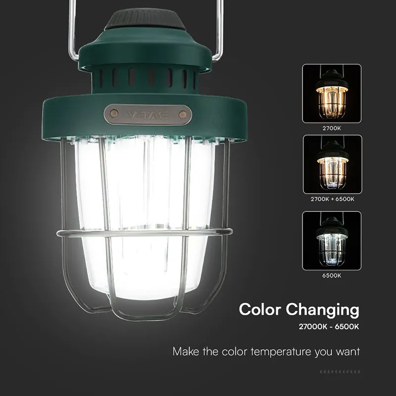 Lampa Camping 3W + 5W Efect Flacara cu Incarcare USB Tip C
