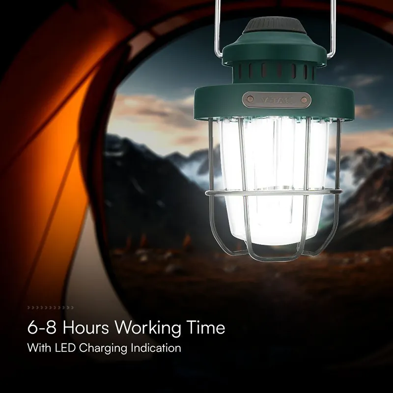 Lampa Camping 3W + 5W Efect Flacara cu Incarcare USB Tip C