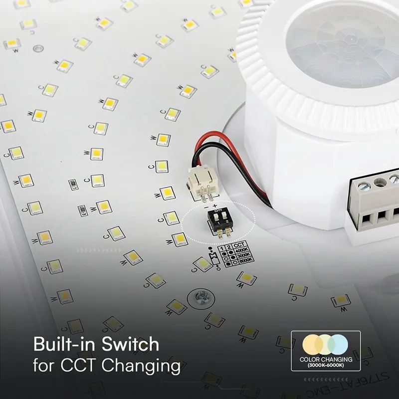 Plafoniera LED 12W IP20 Senzor de Miscare 3IN1 - Alb