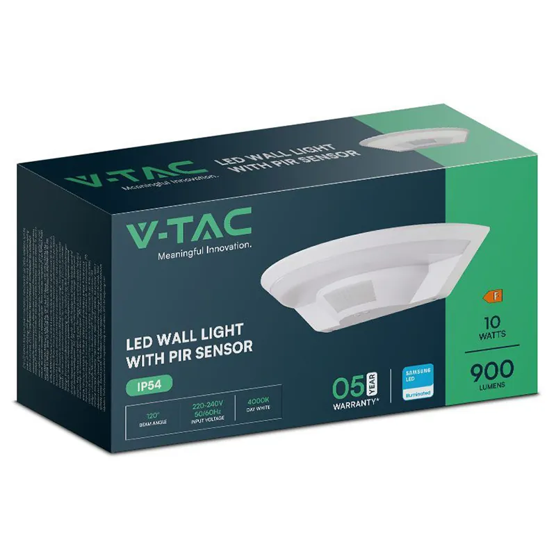Lampa Perete LED 10W IP54 Senzor de Miscare 3IN1 - Alb