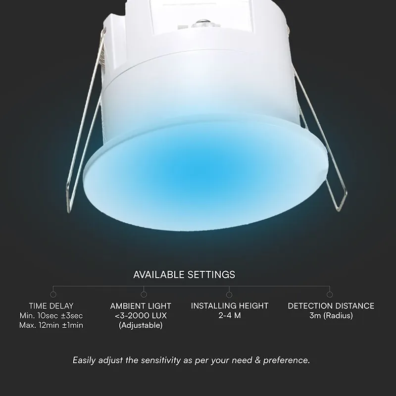 Senzor Prezenta Acoperire 3M 1000W IP65 - Alb