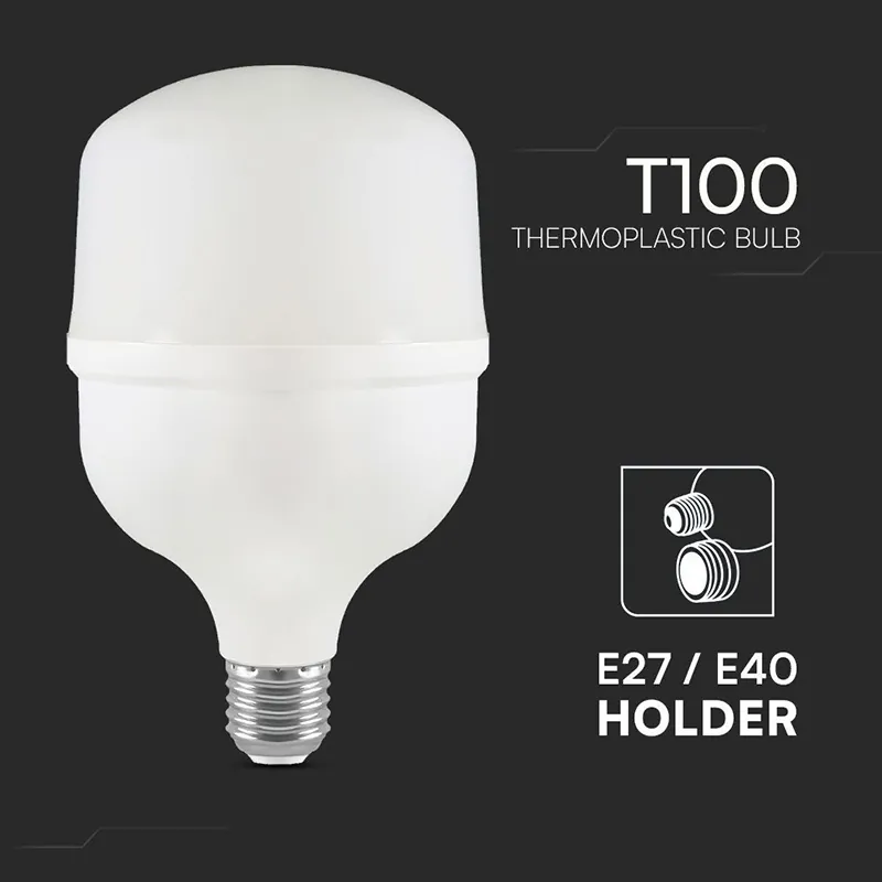 Bec LED T100 E27 30W 6500K Alb Rece