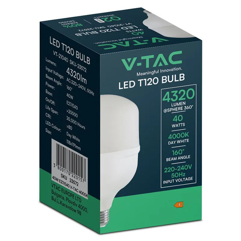 Bec LED T120 E27/E40 40W 4000K Alb Neutru