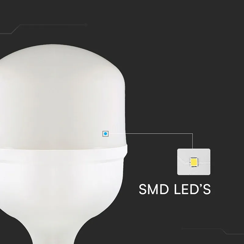 Bec LED T140 E27/E40 50W 6500K Alb Rece