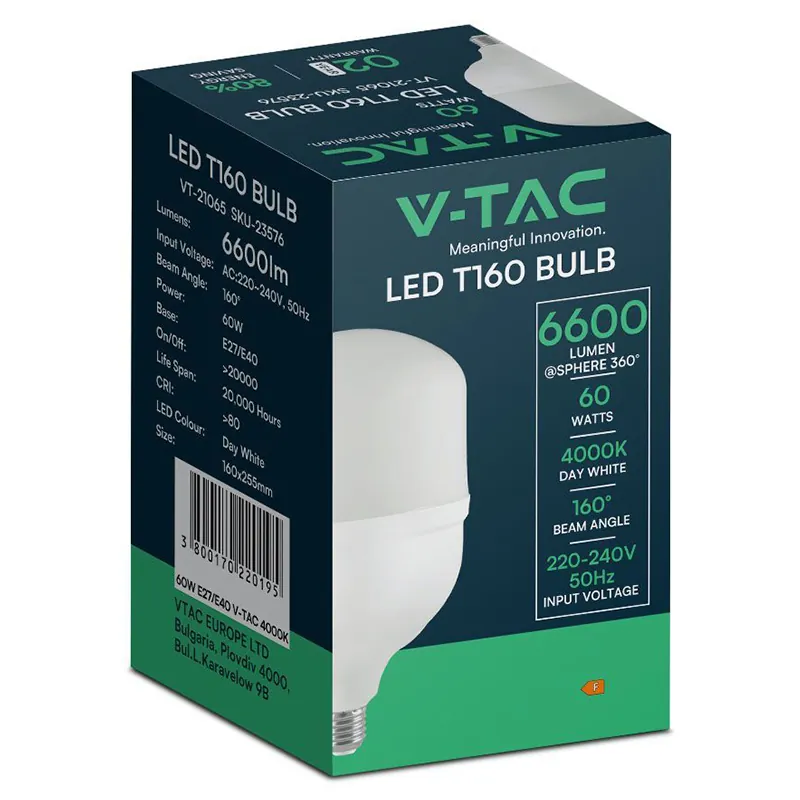 Bec LED T160 E27/E40 60W 4000K Alb Neutru