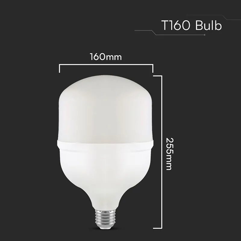 Bec LED T160 E27/E40 60W 6500K Alb Rece