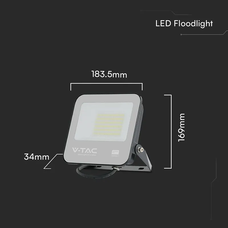 Reflector LED SMD 50W 6500K IP65 Cip Samsung - Negru/Gri