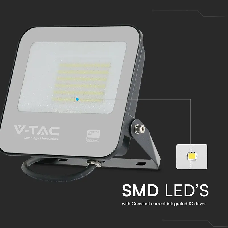 Reflector LED SMD 50W 6500K IP65 Cip Samsung - Negru/Gri