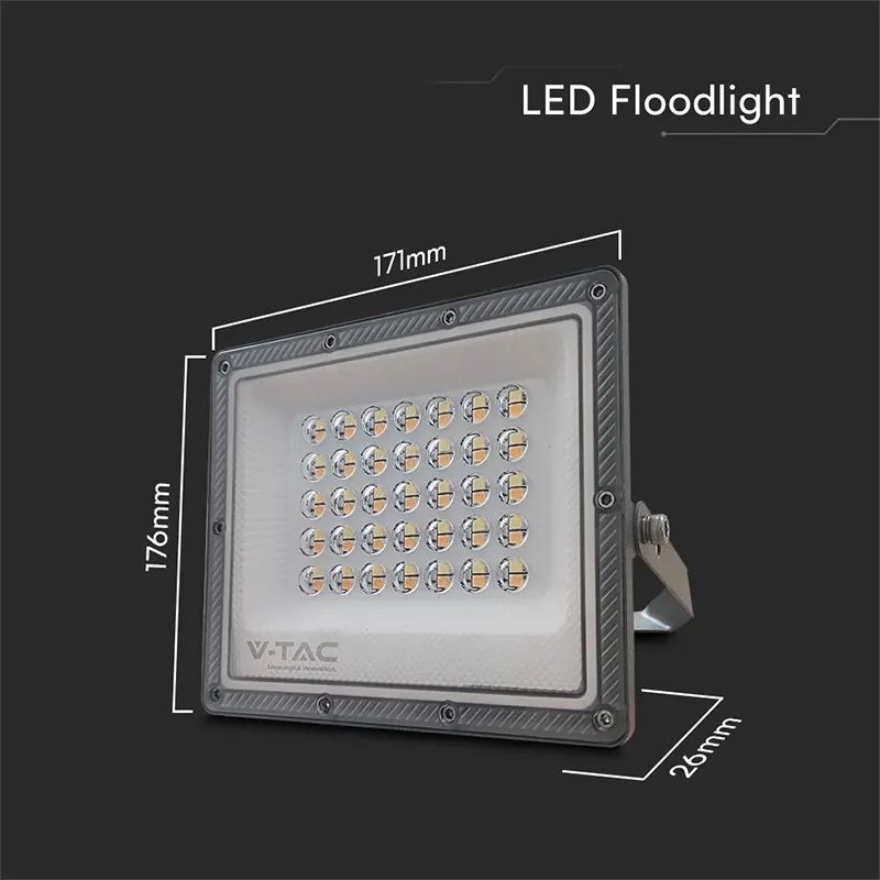 Reflector LED SMD 30W 3IN1 IP65 Cablu - Gri