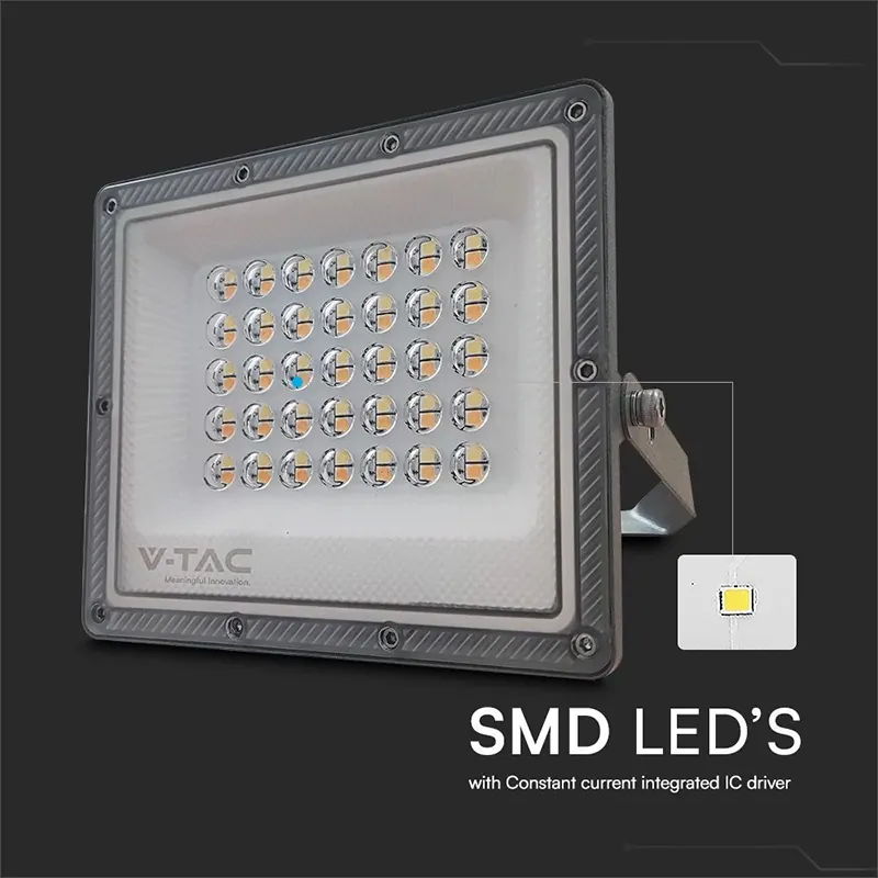 Reflector LED SMD 30W 3IN1 IP65 Cablu - Gri