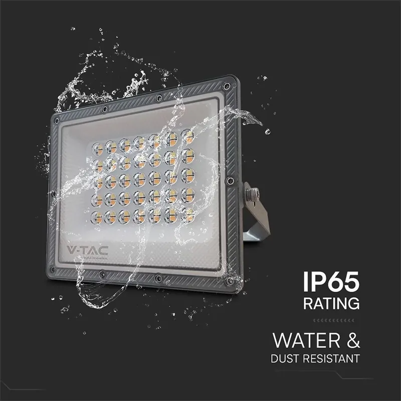 Reflector LED SMD 30W 3IN1 IP65 Cablu - Gri