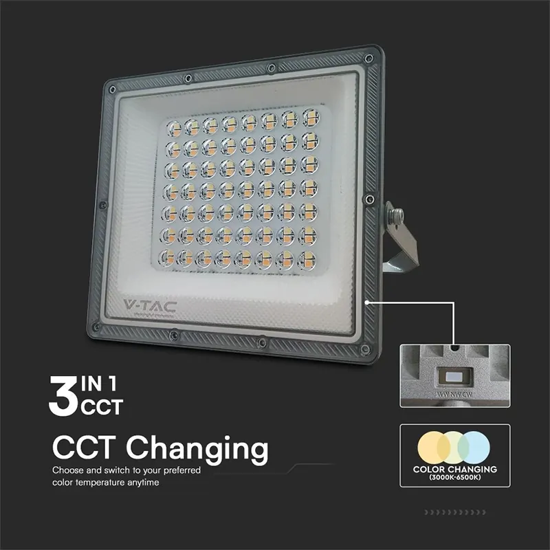 Reflector LED SMD 50W 3IN1 IP65 Cablu - Gri