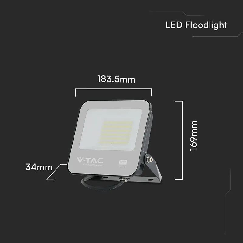 Reflector LED SMD 50W 4000K IP65 Cip Samsung - Negru/Gri