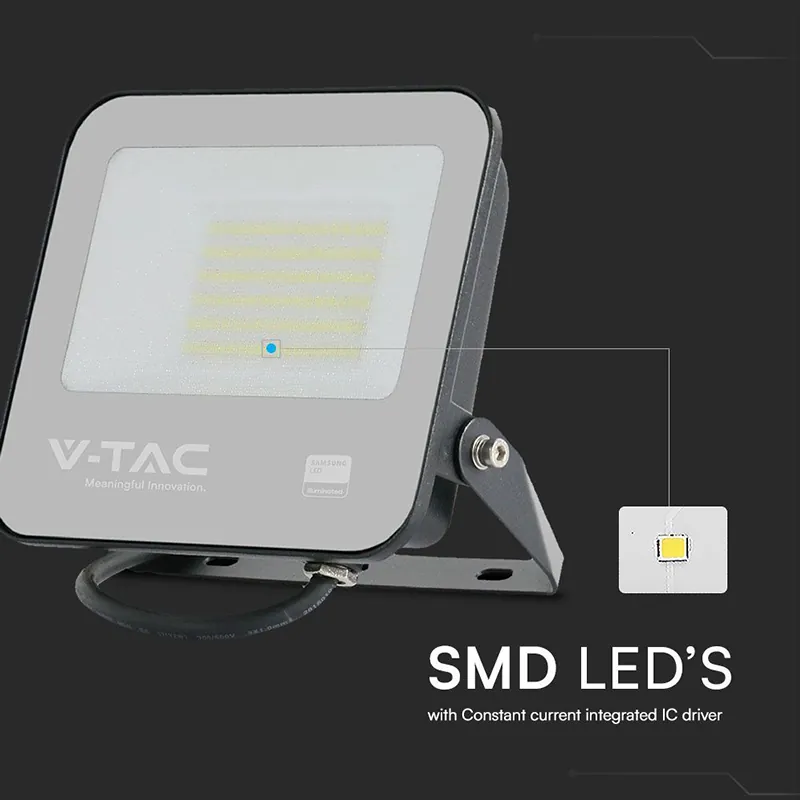 Reflector LED SMD 50W 4000K IP65 Cip Samsung - Negru/Gri