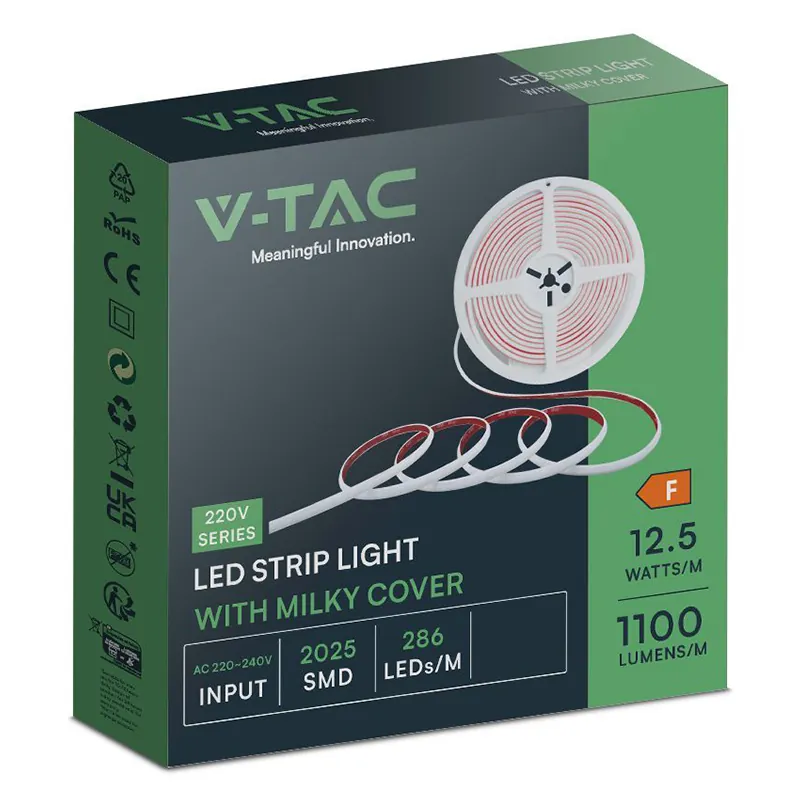 Banda LED COB 12.5W/M 220-240V IP65 6500K Rola 5M