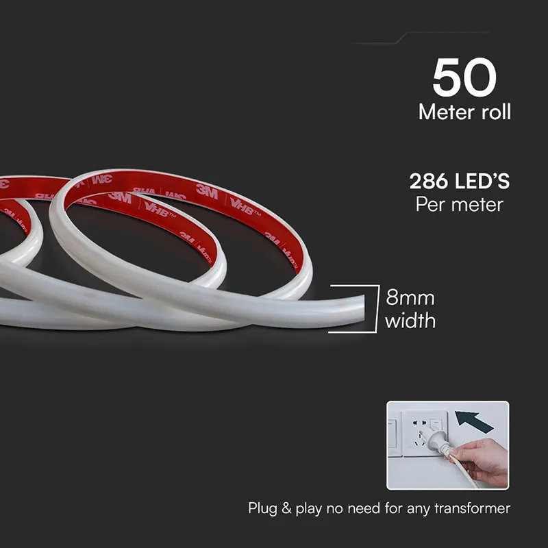 Banda LED COB 12.5W/M 220-240V IP65 6500K Rola 50M