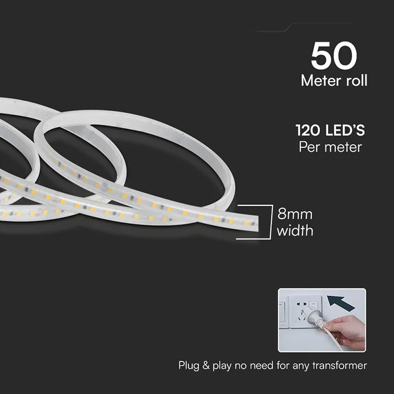 Banda LED SMD 2835 10.5W/M 220-240V IP65 Verde Rola 50M