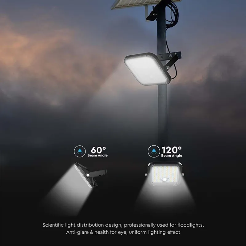 Reflector cu Incarcare Solara 10W 1500LM 4000+6400K - Negru