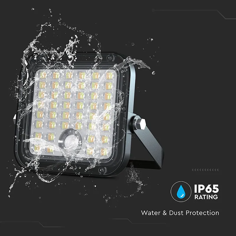 Reflector cu Incarcare Solara 10W 1500LM 4000+6400K - Negru