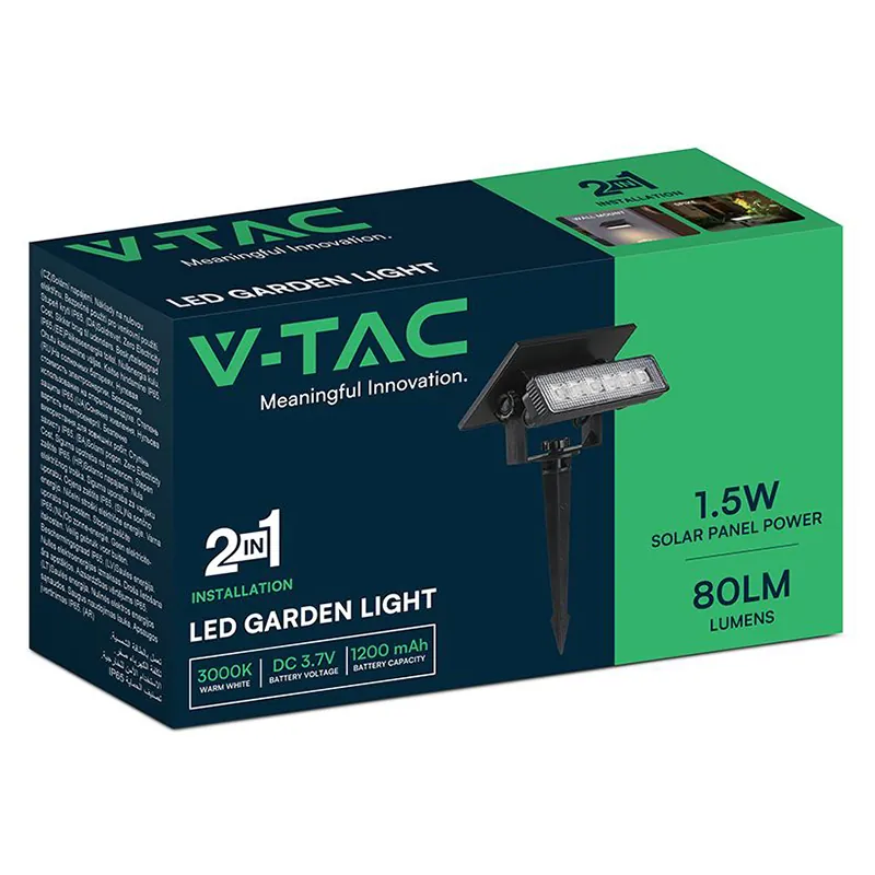 Lampa LED Solara 0.9W 3000K 2IN1 Montaj Perete + Tarus Gradina IP65