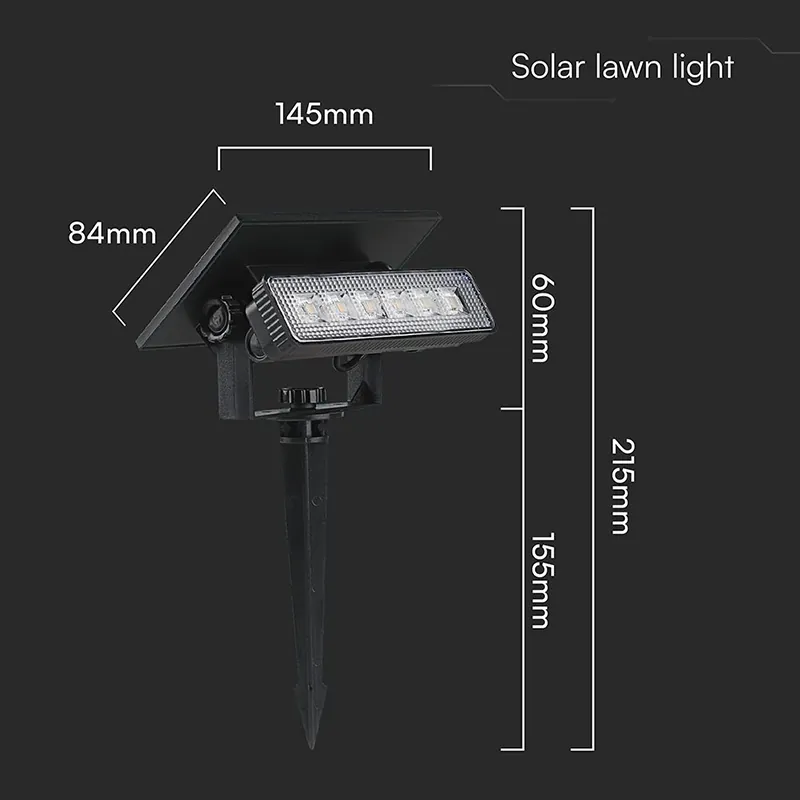 Lampa LED Solara 0.9W 3000K 2IN1 Montaj Perete + Tarus Gradina IP65